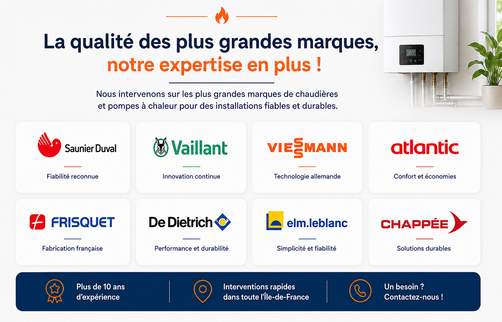 Logos de marques de chaudières entretenues à Barbizon