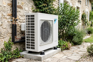 Équipement de climatisation réversible et de chauffage installé près d'un logement à Paris 9