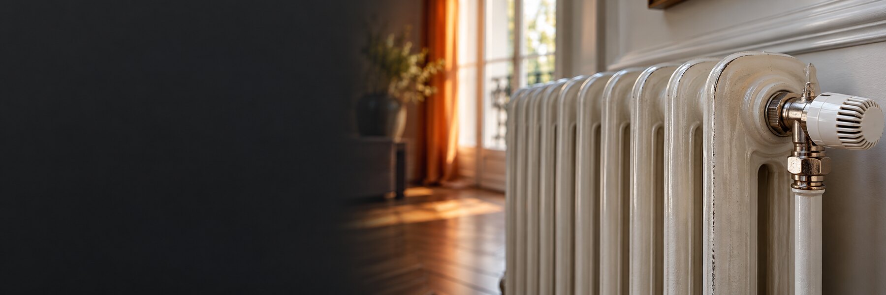 Radiateur à eau avec robinet thermostatique